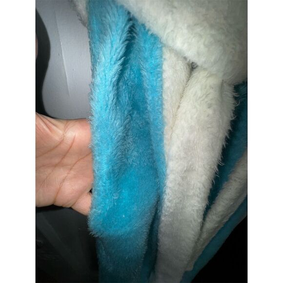 Vintage Sears Blue Plush Belted Robe 60s-70s Retro Style‎ SMALL Fuzzy cute Furry - Picture 5 of 6